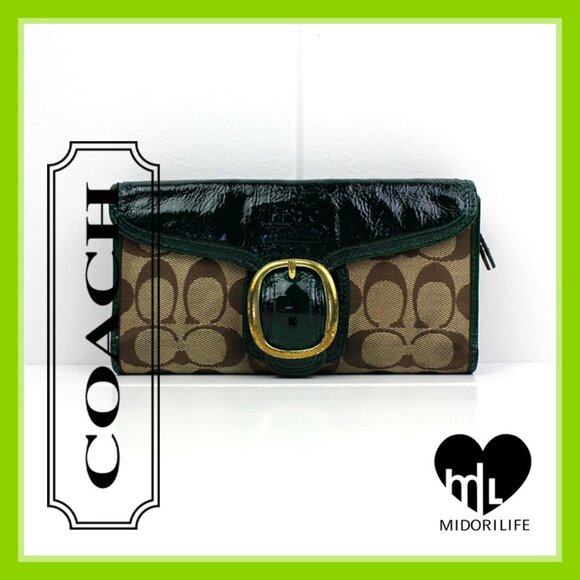 COACH Bleecker Signature Jacquard Wallet with Checkbook Cover - Picture 1 of 13